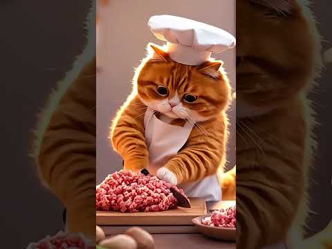 Chubby Chef Cooking #aigc #chubbycat #cat #fatcat #catchef