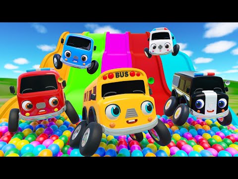 Five Little Monkey Buses Jumping on the Bed | Bus Songs | Car Songs | Nursery Rhymes & Kids Songs