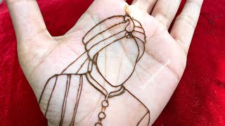 Dulha kaise banaye / How to Draw Groom Face in Fullhand Bridal Mehndi @Jyotianytimenewstyle