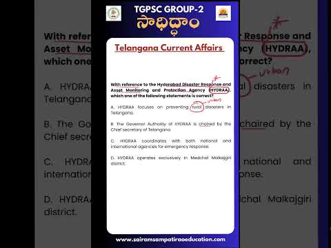 Telangana Current Affairs | HYDRAA | #hydraa #hyderabad #tspscexam #tspscgroup2 #tspscgroups