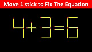 Matchstick Puzzle - Fix The Equation #matchstickpuzzle #simplylogical