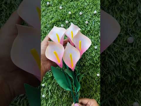 Flower making with foam sheets #flowercraft #craft #shorts