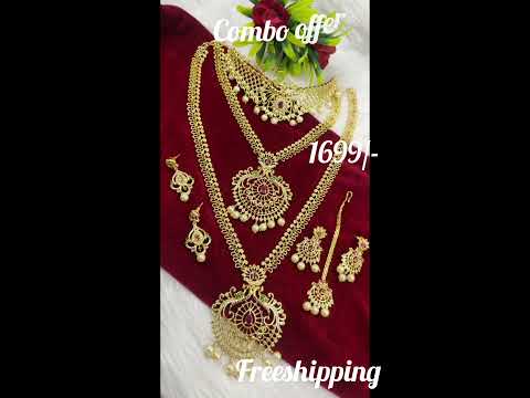 🎊Aashadam Sale//Beautiful High Quality...Gold Finished CZss Semi Bridal Sets🎊r#jewellery#ytshorts#