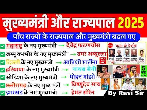 मुख्यमंत्री और राज्यपाल 2024 | CM & Governor 2024 | Mukhyamantri Aur Rajyapal 2024 | Current Affairs