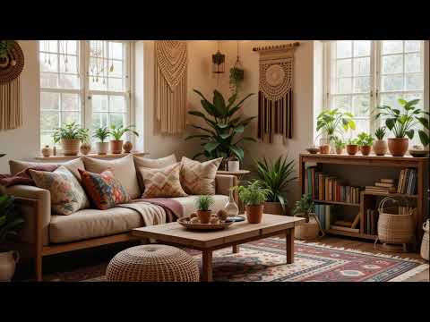 Boho Livingroom with jazz relaxation music