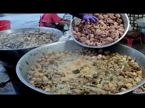 Assam Mustard Green Vegetable Meat Soup,Glutinous Oil Rice Making/台菜之顛,古早味辦桌菜尾湯製作-Taiwan Street Food