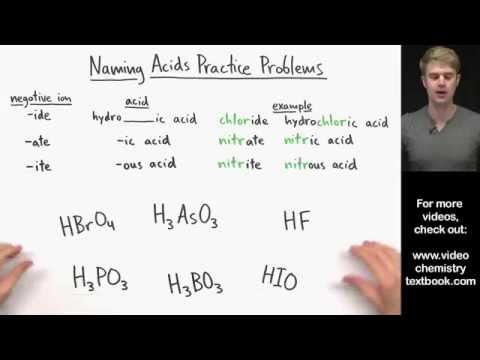 Naming Acids Practice Problems