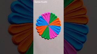 Simple flower rangoli kolam for festival #dailyroutine #poojakolam #easykolam2024 #shortsfeed #color