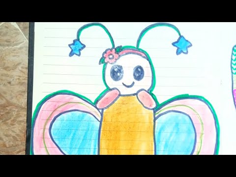 Draw Cute Butterfly||Easy Drawing|| #drawing #coloring #colour #drawingforkids #kidstv #kidsvideo