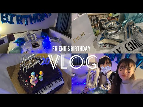 【Vlog】 友達に誕生日サプライズしたよ👭🏻💗/birthday/手作りピアノケーキ🎂/横浜ホテル🏨