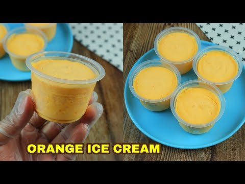 Homemade Orange Ice Cream :: Using Powdered Juice [ 3 Ingredients Only ]