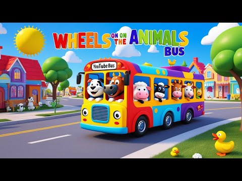 "🎶 The Wheels on the Animal Bus Go Round & Round! Fun Nursery Rhymes for Kids 🚌✨ | Sing Along!"