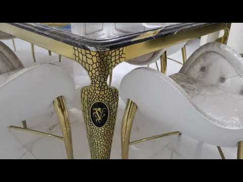 Modern light luxury marble tabletop dining table