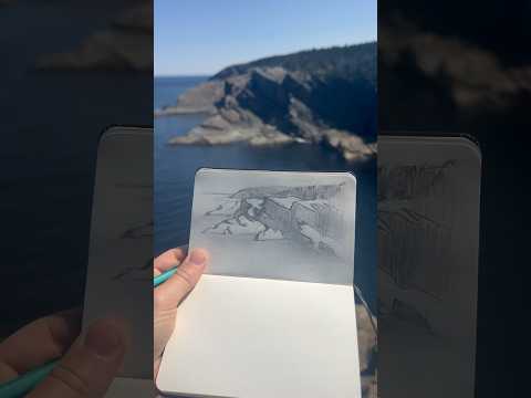 Sketching along the rocky coast #newfoundland #sketch #sketching #sketchbook