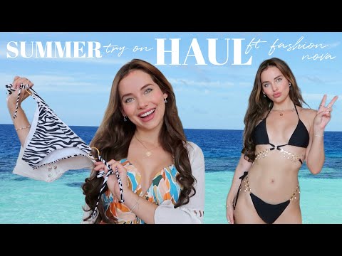 Fashion Nova Summer 🌴 try-on haul (bikinis, dresses and matching sets)