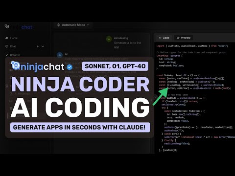 NinjaChat Coder Artifacts + Cline & Aider : This AI Coder can Generate Apps in SECONDS!