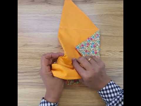 A wonderful and practical DIY project video that can be made with 2 pieces of square fabric.