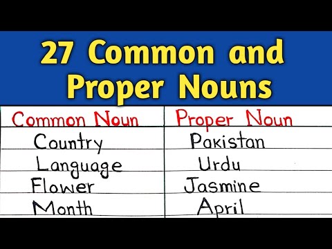 27 Common Noun and Proper Noun || Examples of common and proper nouns