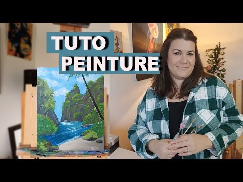 tuto peinture débutant : comment peindre un paysage  ? LA PLAGE