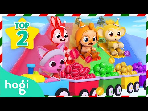 🎄 Learn Colors with Christmas Train and Slide ❤️｜Colors for Kids｜Hogi Christmas｜Hogi Pinkfong