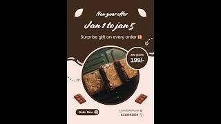 "250g Brownies Only ₹199! Limited Time New Year Offer!"    #NewYearOffer #BrownieLovers