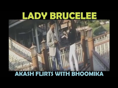 Akash Flirts With Bhoomika | Lady Brucelee malayalam Movie Scene