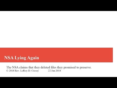 2018 01 22 NSA Lying