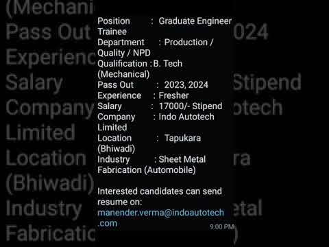 #posted 10/05/2024 #jobs #vacancy #2024 #fresher #fresherjobs #technical #mechanical #engineer #get