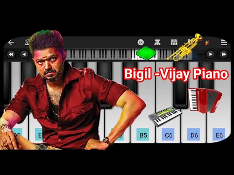 Bigil Piano BGM -VIJAY Piano 😈| Bigil Entry Bgm Piano | Perfect Piano Bigil #shorts