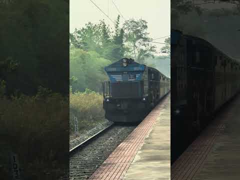 Talgappa - Shivamogga passenger arriving at Arasalu (Malgudi) #Shimoga #trainlover #indianrailways