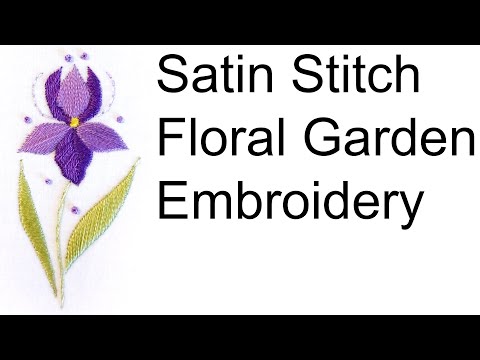 Floral Garden Embroidery - satin stitch