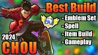 CHOU BEST BUILD 2024 | TOP 1 GLOBAL CHOU BUILD | CHOU - MOBILE LEGENDS | MLBB