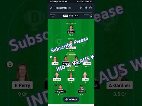 AUS W vs IND W Dream11 Prediction, Dream11 team of today match, Australia Womens vs India Women |