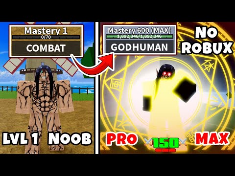 Noob to pro as *EREN YEAGER* using Buddha Fruit | Unlocked God Human & Human v4 Full Awakening!