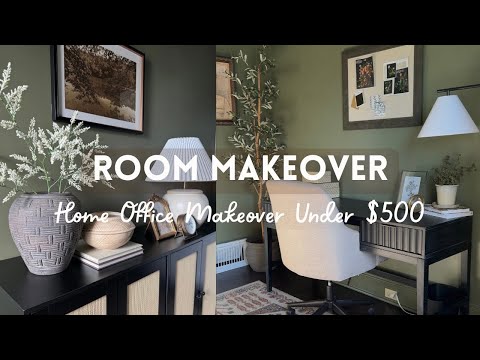 Room Makeover Under $500 | Decorate With Me + Home Office Tour