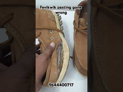 Woodland shoe Pasting with fevikwik. #woodland #woodlendshoes #repair