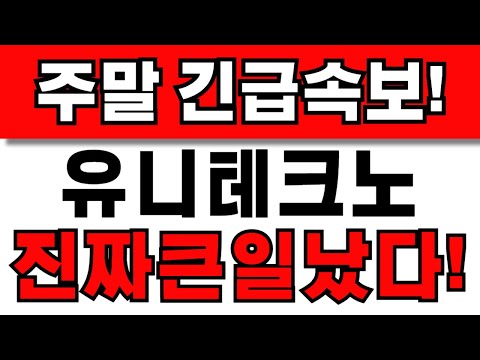 [유니테크노 주가전망] 주주님들 필수시청! 앞으로 이렇게 대응하세요