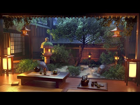 Relaxing Gentle Rain Sounds at Night for Sleep, Study and Relaxation | Zen Garden Ambience