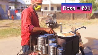 Indian Man Selling Dosa On Cycle From 20 Years | Indian Street Food | Dosa Recipe