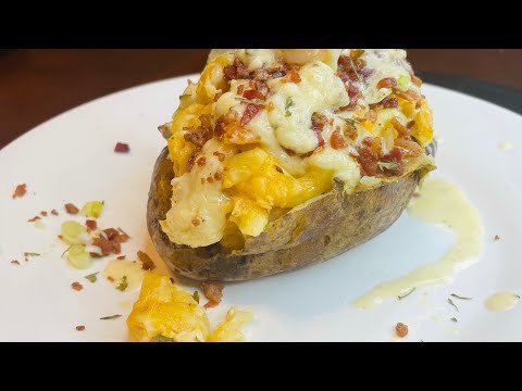 Loaded Baked potatoes with Mac & cheese