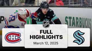 NHL Highlights | Canadiens vs. Kraken | March 12, 2025