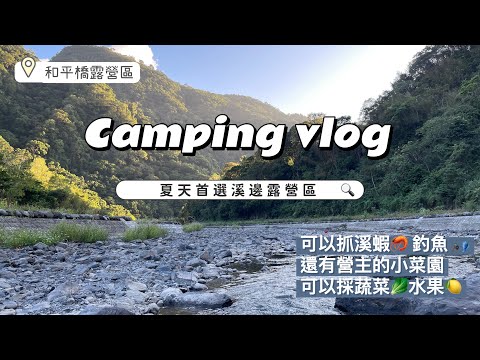 『 露營⑫Vlog 』｜夏天推薦溪邊營區｜和平橋露營區｜抓溪蝦✔釣魚✔玩水✔烤肉｜小烏來天空步道｜車頂帳露營｜親子露營