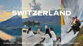 Switzerland travel vlog 2024🇨🇭Interlaken, Jungfraujoch, paragliding, CLOY locations, 2 day itinerary