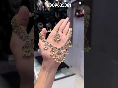 bridal jewelry|temple bridal| cz stone |6309635361 | one gram gold| tulip beads | monalisa beads