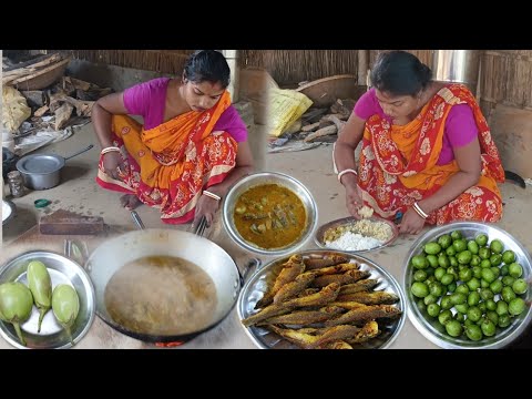 Small fish and olive sour recipe | Rural village cooking | Bengali cooking video