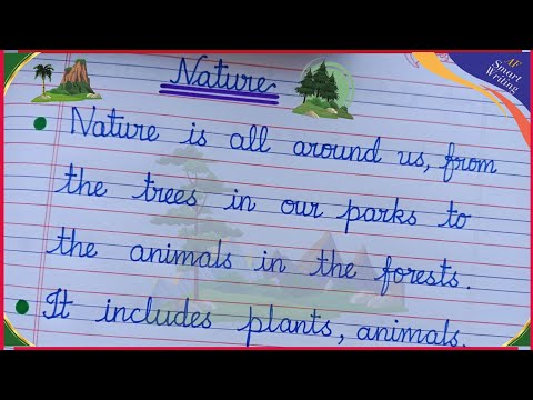 Nature Essay in 5 Lines | Short Essay on Nature | Four Ruled Cursive Writing Essay | Nature Essay✨🍃