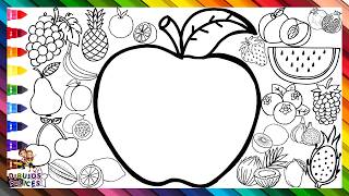 Dibuja y Colorea 23 Frutas 🍎🍊🍋🥝🍇🍉🍍🍌🍏🫐🍓🥭🍐🍈🍑🥥🍒 Dibujos Para Niños