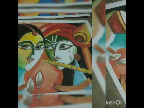 Beautiful Radha and Krishna painting ❣️#radha #krishna