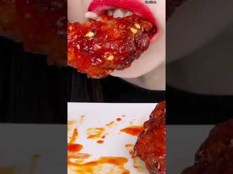 Asmr Eating Spicy Fried Chicken 🍗🔥#shorts