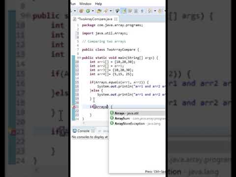 🤔🤔Compare two arrays in Java | Comparing two integer arrays in Java #shorts #youtubeshorts #java